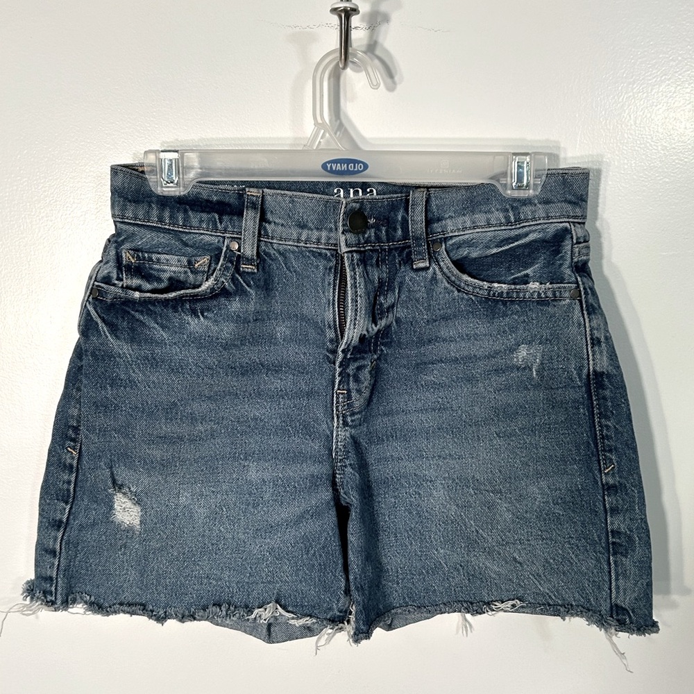 a.n.a. Denim High-Rise Boyfriend Shorts, size 2